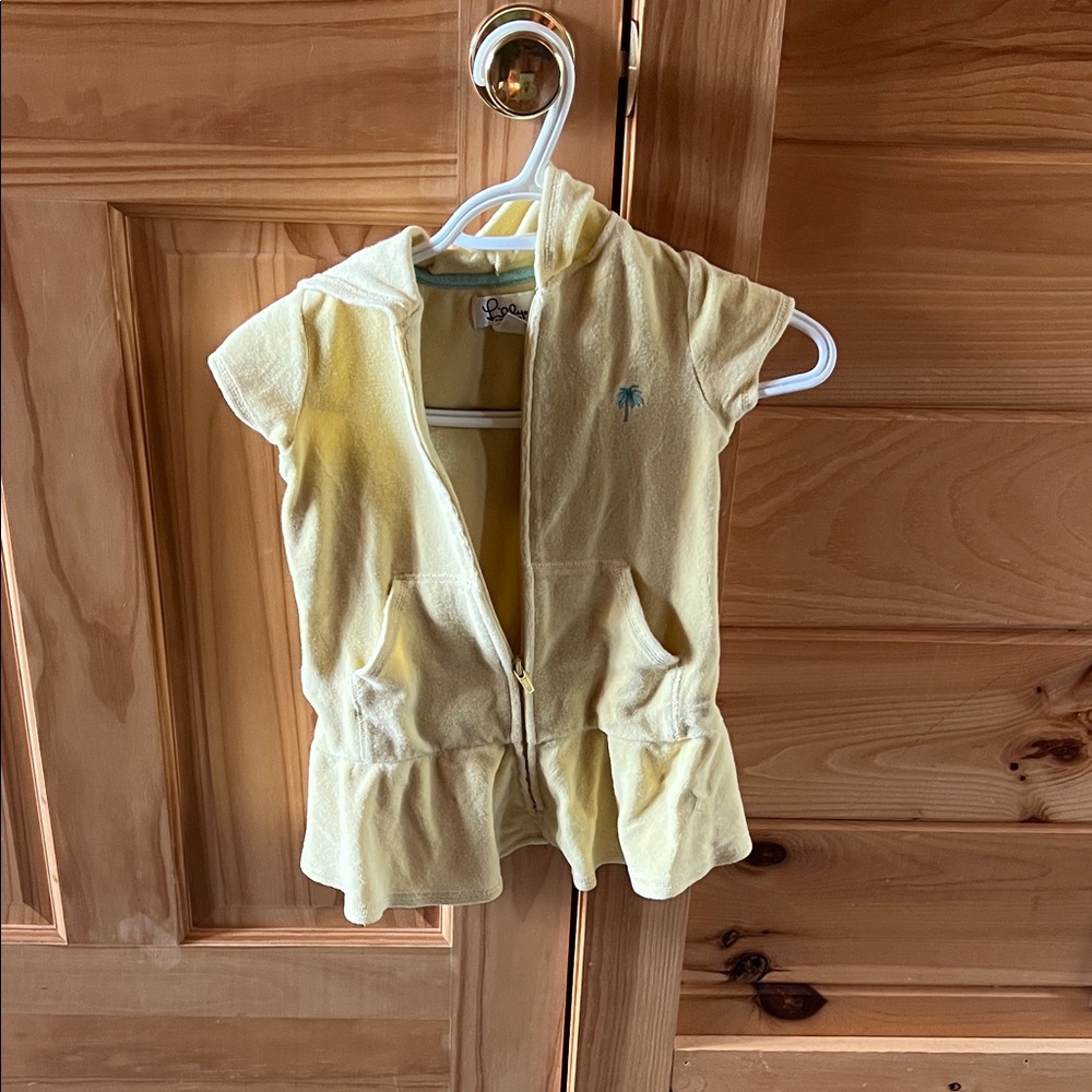 Lilly Pulitzer Light Yellow Kids Hooded Coverup